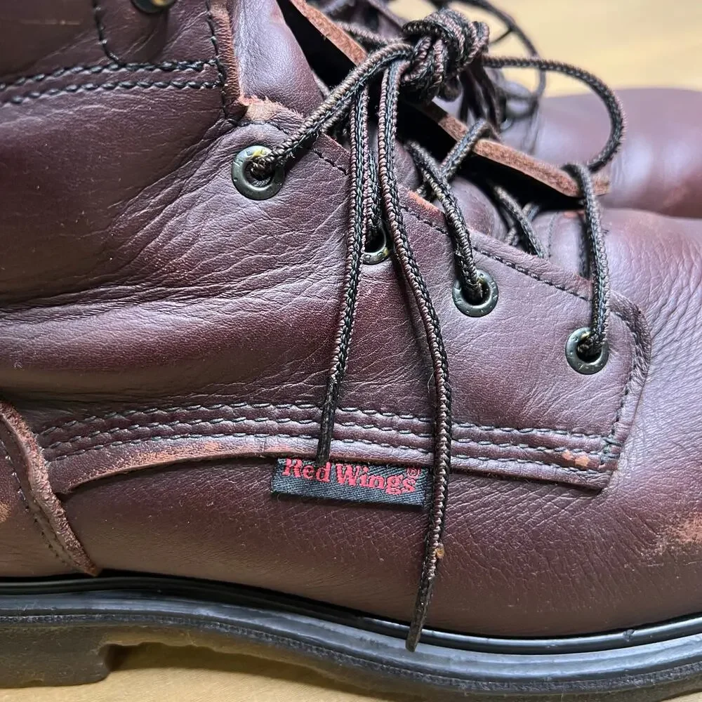 Red Wing 606 Leather Work Boots Soft Toe‎ EH USA Made Brown Men’s Size 14 E2